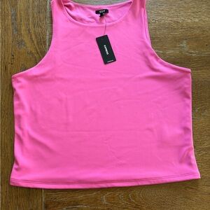 Express Vibrant Pink Body contour crop top